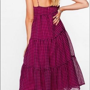 Nasty Gal pink checkered dress